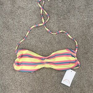 Women’s Dippin Daisys Swim Top - Yellow and Pink Stripes